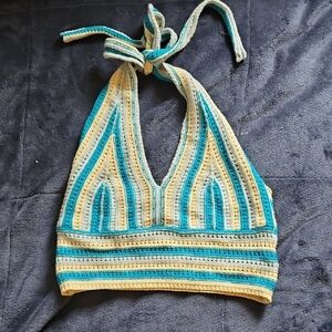 SHEIN Multicolor Crochet Halter Top